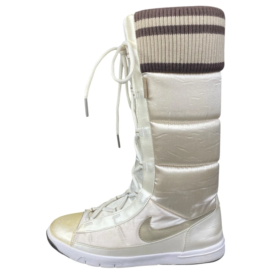 Vintage Nike Women’s 2007 Hi White Satin Winter Boots Size US 8 - Image 3 of 4
