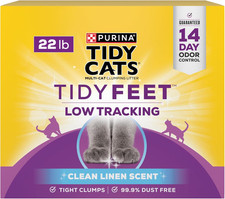 Tidy Feet Clumping Low Tracking Cat Litter Clean Linen Scent - 22 Lb. Box