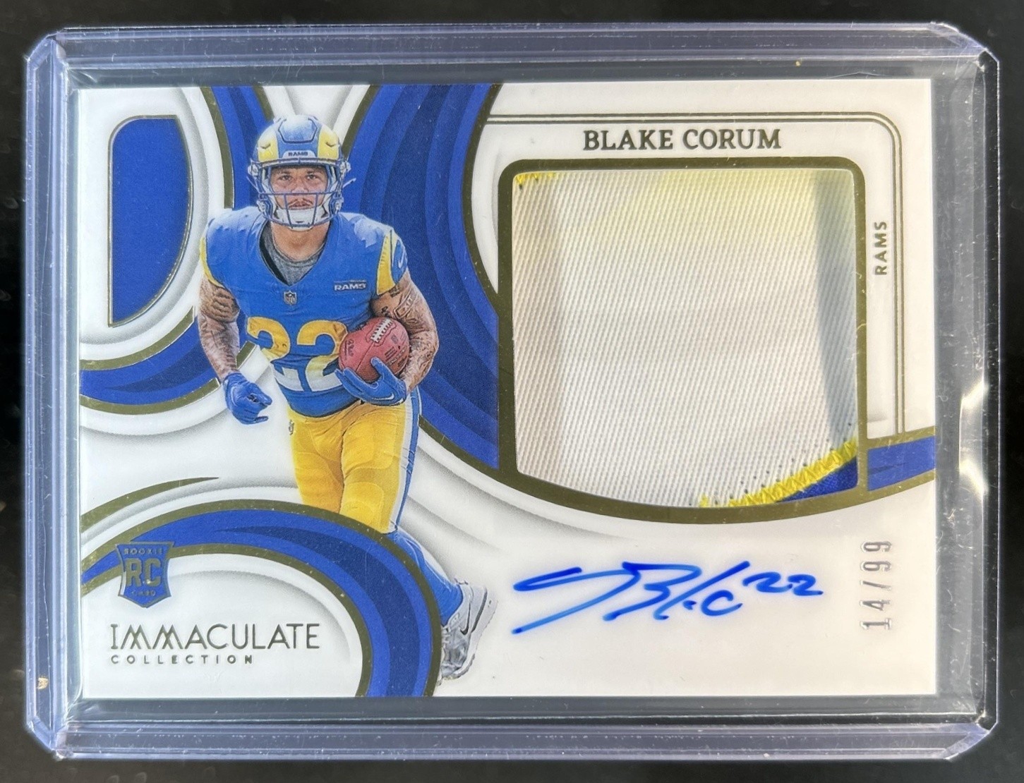 2024 Panini Immaculate Blake Corum Premium Patch Rookie Auto RC #/99 Rams