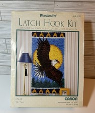 Vintage Caron International Wonder Art Eagle Latch Hook Kit  4120 16"X32" New
