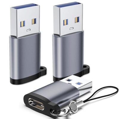 Adaptador USB C Hembra a USB A Macho Paquete de 3 Tipo C a Cable Cargador NUEVO