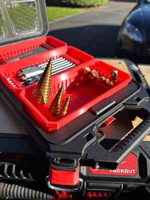 Sechskant Stufe Kegel Bohrer Bit Halter für Milwaukee Packout Compact Slim Organizer Eimer