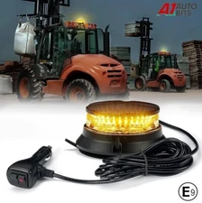 Low Profile Magnetic LED Amber Strobe Beacon Light Emergency Hazard Flashing E9
