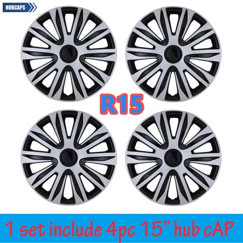15" 4Pcs Steel Wheel Rim Cover Hubcaps On Full Hub Caps For R15 Car Tire Lacquer