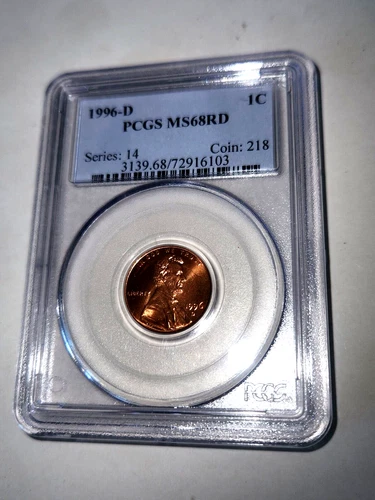 1996 D Lincoln Cent NGC MS68RD!!