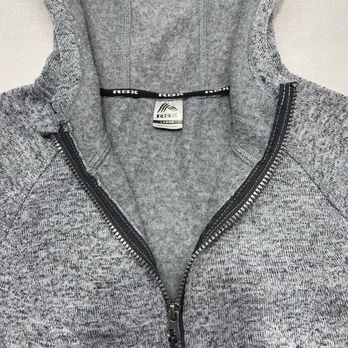 RBX Woman’s Full Zip Fleece Gray/Black Jacket With Hood. Size Large - Picture 4 of 11