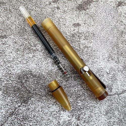 PEI Titanium Bolt Action Pen Signature Writing Ballpoint Pen Compact Size EDC - Picture 7 of 10