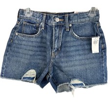 Old Navy Youth Size 14 High Rise 3  Insean Cutoff Jean Shorts Adjustable Waist