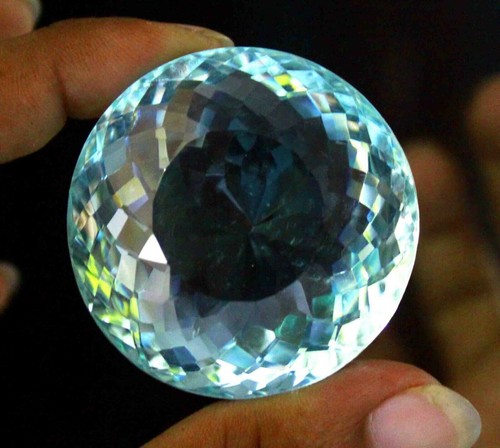 Biggest Sale 1000Ct Round Cut Certified Transparent Blue Aquamarine Gemstone USL - Picture 5 of 21