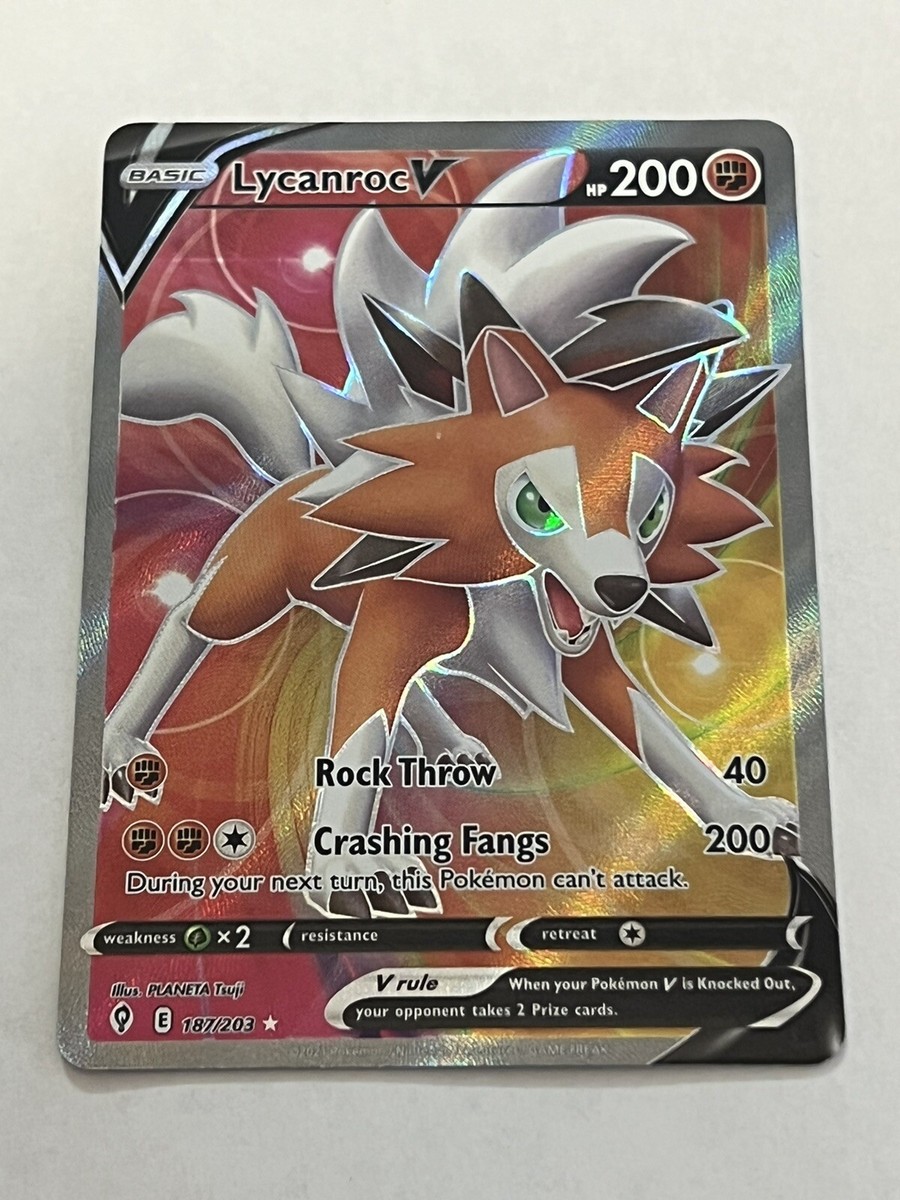 lycanroc v pokemon card - 187/203 - Ultra Rare (Full Art) - Sword & Shield card Pokmon TCG deck thats ready to play right out of the box Lycanroc V 187/203 Evolving Skies
