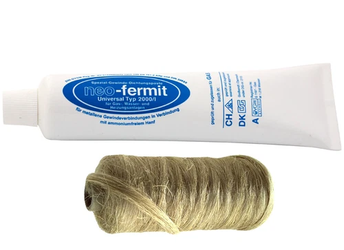 Neo Fermit Set 150 g + Hanfrolle 80 g Gewindehanf Dichtungspaste Dichtungshanf