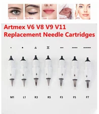 100Pcs L1~M42 Pin Tips Cartridge For Permanent Makeup Device Artmex V8 V6 V11 V9