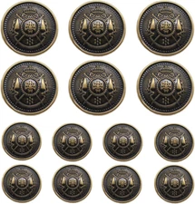 14 Pieces Antique Metal Buttons 15Mm 20Mm Blazer Buttons Set for Blazers, Suits,