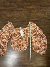 Sienna Sky Floral  Long Sleeve Hook & Eye Front Closure Sz:L