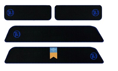 Fits VW Transporter T6.1 Carpet Step Mat Twin Sliding Door with Blue Logo