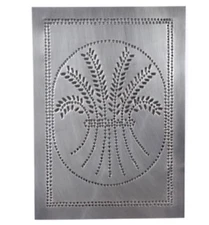 Primitive Country Punched Tin Piesafe Cabinet Panel Wheat in Country Tin Color