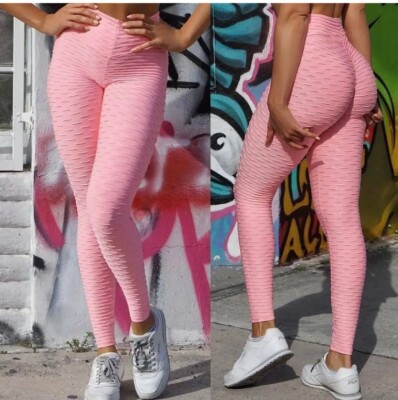 Damen Yoga Gym Anti-Cellulite Leggings hohe Taille Fitness Po Lift Hose lhl