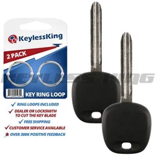 2 New Replacement Uncut Ignition Car Key With Transponder Chip for Toy43at4 4C