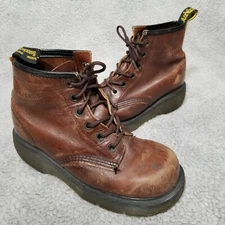 Vintage Dr Martens 8433 Club Sole Made in England 6 Hole Brown Boots Size 4
