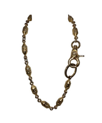 Versace Goldtone Medusa Greek Key Necklace Wallet Chain