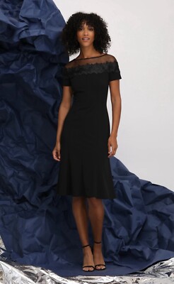 Women's Size 2 Maggy London Black Illusion Cocktail Dress NWT | eBay