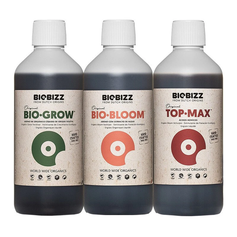 BioBizz Bio-Grow, Bio-Bloom & Top-Max – je 500 ml Dünger / organisch
