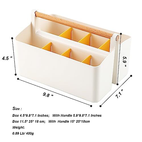 Art Caddy Organizer, Plastic Art Supply Storage Organizer, Yellow Divider