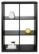 Squares Plus 6 Cube Storage Unit - Black | Modern Organizer Home Office