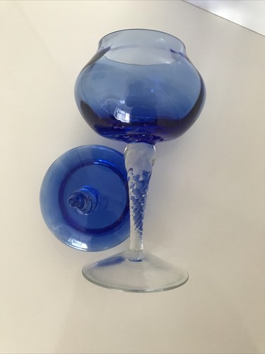 Vintage Blue Art Cobalt Glass Apothecary jar on pedestal #4 - Picture 10 of 11