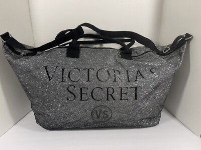 Victoria Secret Sparkle Tote Gray and Black | eBay