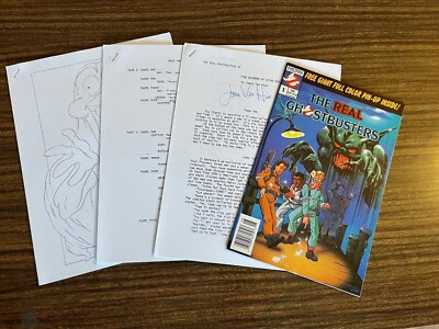 Real Ghostbusters Comic Now Comics 1988 #1 plus signiertes James Van Hise Skript