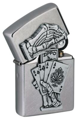 Zippo Windproof Emblem Lighter with Dead Mans's Hand, Poker, 49536