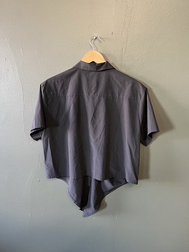 Wayre Limited Edition Tie Front Button Up Crop Set Womens M Black Water Stretch - Picture 2 of 3