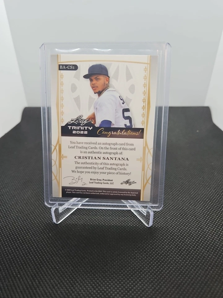 2022 Leaf Trinity - Cristian Santana Autograph 1/1!  - Image 2 of 3