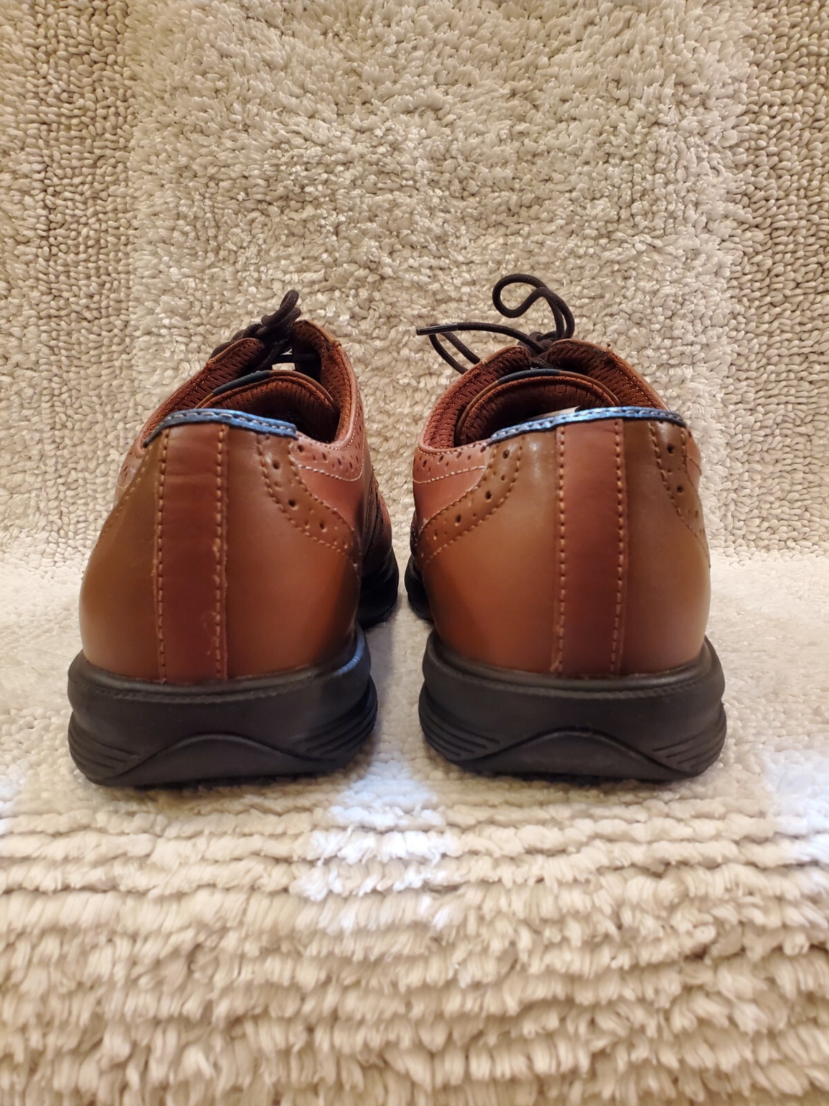 SAOLA Scarpe Oxford stringate Nunn Bush Comfort Gel da uomo 9 in pelle marrone punta ad ala