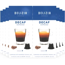Delizia Coffee Decaf Espresso Nespresso Compatible Original Capsules $0.50/ea