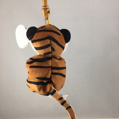Ty Beanie Baby Bellies - CLAWDIA the Tiger (Plastic Key Clip - 4