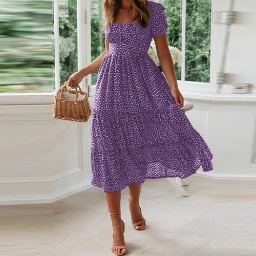 Langes Maxi-Strandkleid Damen Sommer Boho Damen Abend Party Blumen Sommerkleid