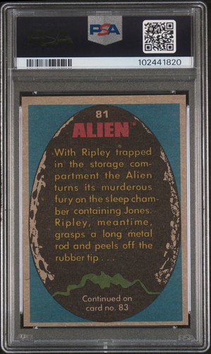 1979 Topps Alien - 81 Ripley Strikes Back - PSA 9 MINT - Picture 4 of 4