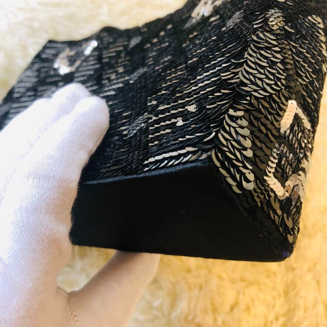 Givenchy Black Silver Sequin Handbag Evening Bag … - image 9