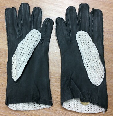 Ungetragene Vintage Pittards Of Yeovil dunkelgraue Lederhandschuhe mit Stringrücken M