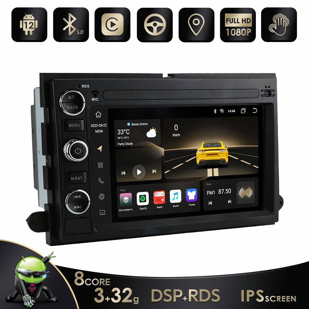 Android Auto Apple Carplay 3+32GB Car Stereo AM FM Radio Fit Ford 500 E150 E250