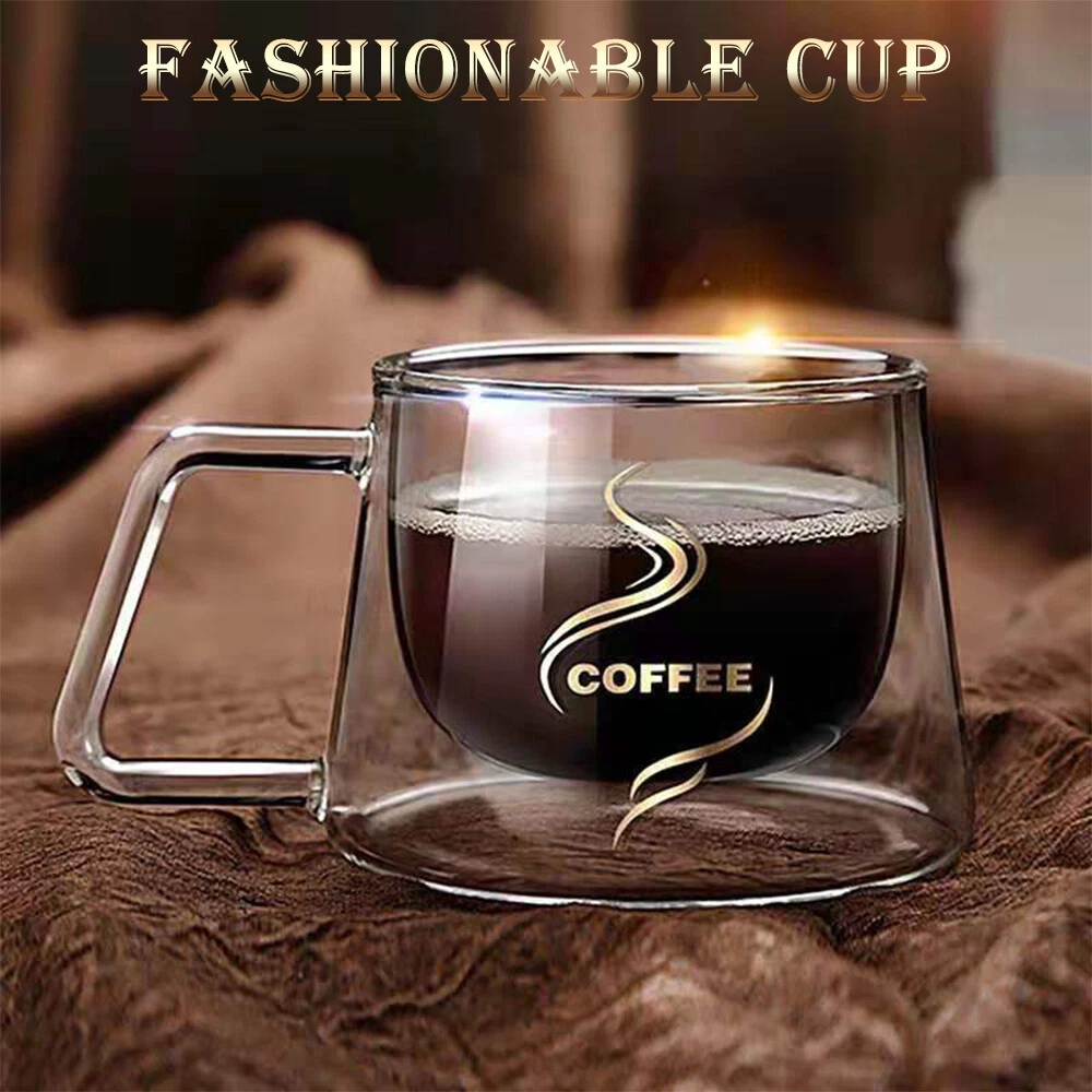 Double Wall Glass Tea Coffee Milk Tea Cup Heat-resistant Clear Glass Mug  200ML