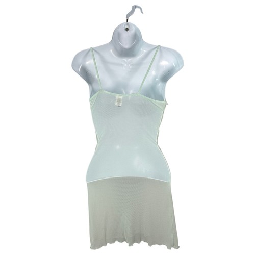 Mini Vestido Rampage Vintage Malla Transparente Mariposa Sin Mangas Verde Menta Rosa Talla Pequeña - Imagen 2 de 5