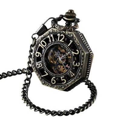 Herren Taschenuhr mit Kette Handaufzug Vintage Pocket Watch Klassiker ''