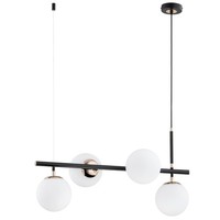 HäNgelampe 4-Flammig Glas Schwarz Esstisch E14 L:71 Cm Pendelleuchte KüChe