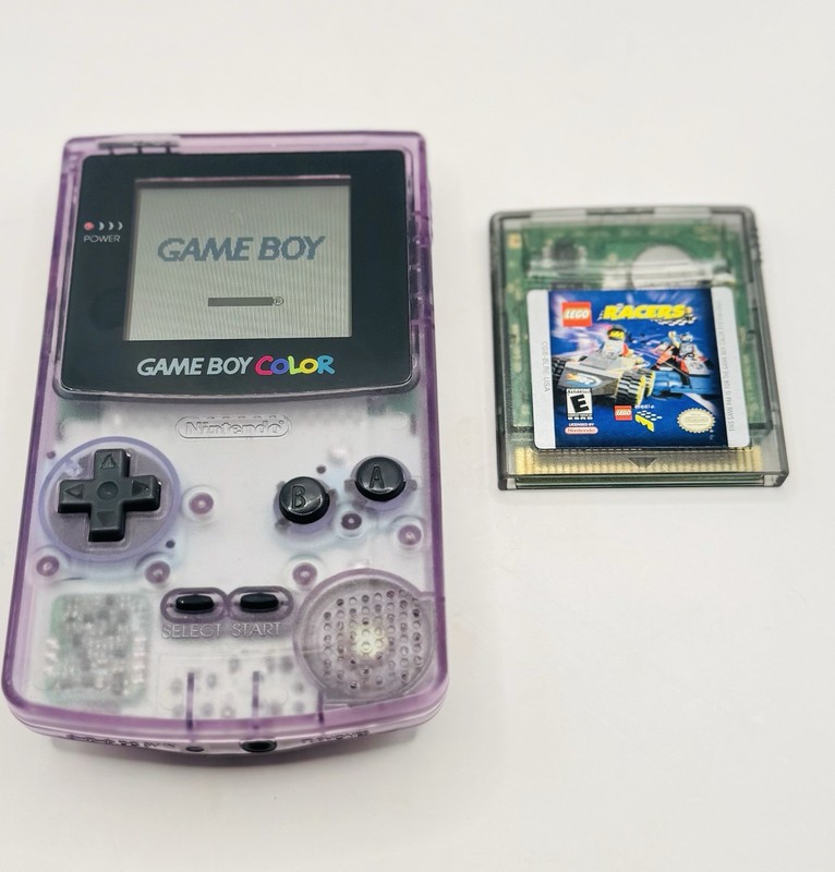 Nintendo Game Boy Color CGB-001 Clear Purple Console + Game **READ**