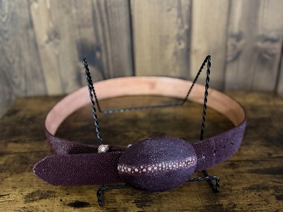 HANDMADE LOS ALTOS GENUINE AUTHENTIC BURGUNDY STINGRAY  COWBOY Men s 38 BELT