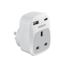 Power Plug Adapter USB And Type C 1 Outlet for US Travel to UK London........177