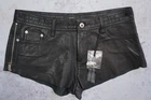 New Diesel L-Lula Womens Lamb leather lambskin mini shorts black zip  size 29